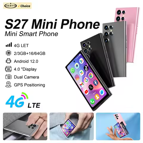 SERVO S27 MINI Small Smartphone 4G LTE Android 12.0 System 3GB+64GB Google Play Face Unlock GPS WiFi