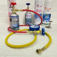 gas bottle airconditioner / refrigerator cooling gas refrigerant r32 r410a r22 r134a r600 charging hose +can tap