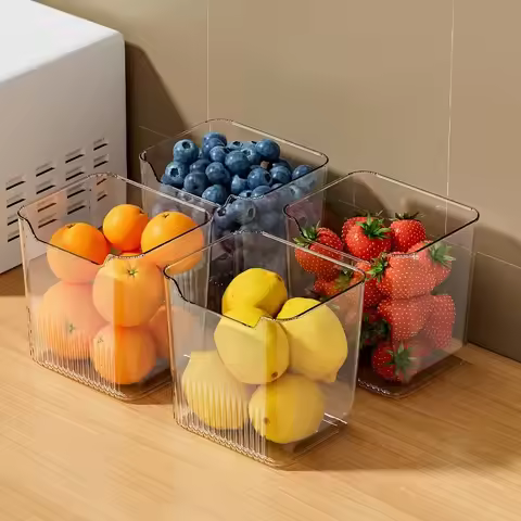 3PCS Fridge Organizer - Refrigerator Side Door Storage Boxes for Food VegetableFruit Eggs - Househol