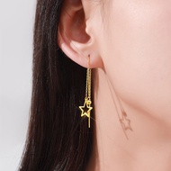 Gold Earrings Gold Five-pointed Star Stream Earrings Long Star Earrings Women Style