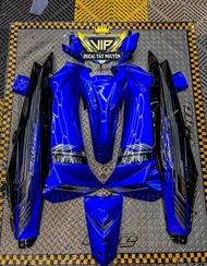 Dàn áo xe Sirius 50/110cc Xanh Đen - Nhựa ABS cao cấp Tặng Tem PVC 3 Lớp Y Mẫu