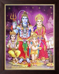 Frame Not Include Lord Shiva family Religious fhoto Painting