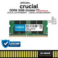 Crucial DDR4-3200 SODIMM Laptop RAM CL22 - 8GB/16GB/32GB (Limited Lifetime Crucial Warranty)
