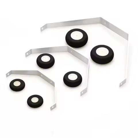 1Set Aluminum RC Plane Landing Gear Sponge Wheels Shaft Axle Fixed Screw Electric Fixed-wing Front R