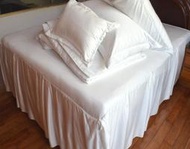總統套房專用八件組純白色超柔軟超輕盈雙人天絲鋪棉被套天絲有裙子床罩天絲枕頭套免運