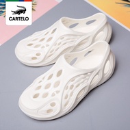 AT/♈Cartelo Crocodile2023Summer Slippers Outdoor Non-Slip Lazy Coconut Couple Hole Shoes Men's Nurse Shoes GBPU