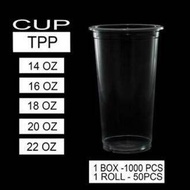 Cup Plastik  Brand  TPP Thailand Gelas Plastik Drinking Water 1000pcs 14oz 16oz 18oz 20oz 22oz