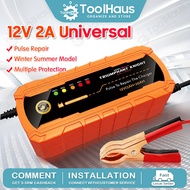 Car Battery Charger 12V 24V Motorcycle Lorry Repair Charging Pengecas Bateri Kereta Moto Battery Cha