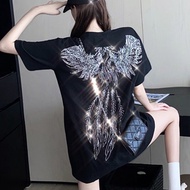 Top for Women Rhinestones T Shirts Female Pulovers with Print Alt Fitted New In Tees Youth Luxury Ma