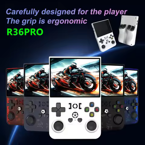 Open Source R36PRO Handheld Game Console Linux System 3.5inch HD Screen 4000mAh Play 6h 1GB+8GB RAM,