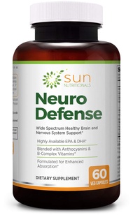 Neuro Defense with Omega-3 Fatty Acids EPA & DHA, Anthocyanins from Bilberry Extract, B-Complex Vita