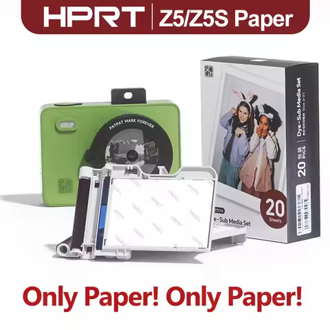 Photo Paper & Color Ribbon For HPRT Instax Z5/Z5S Instant Print Camera Printer, 2x3'' Dye Sub Media 