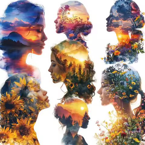 Girl's Landscape Avatar Stickers Crafts And Scrapbooking stickers kids toys book Decorative sticker 