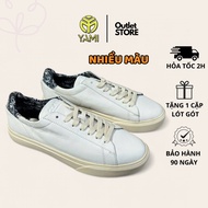 Big Size Men's Sneakers, Bata Men's White Genuine Leather Shoes with Green Heels Anti-Slip Soles, YA