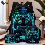 beg sekolah budak lelaki PS4 Game Console Elementary School Students Schoolbag Cartoon Print Backpac