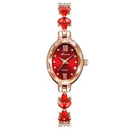 Fashion Diamond-studded Leaves Ladies Watch Women's Watch Quartz Watch Bracelet Ready Stock F4KD