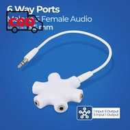 Audio Jack Adapter - Music Splitter To 5 Audio Jack Outputs Easy!