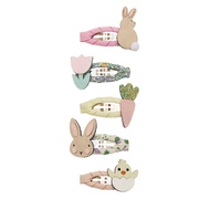 British Mimi & Lula _ Ss26 Spring Bunny Language-Bunny Chick Mini Ticking Clip 5pcs Baby Hair Clip B