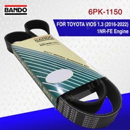 Bando Drive Belt 6PK-1150 for Toyota Vios 1.3 (2016 - 2022) 1NR-FE Engine 6PK1150 90916-T2046