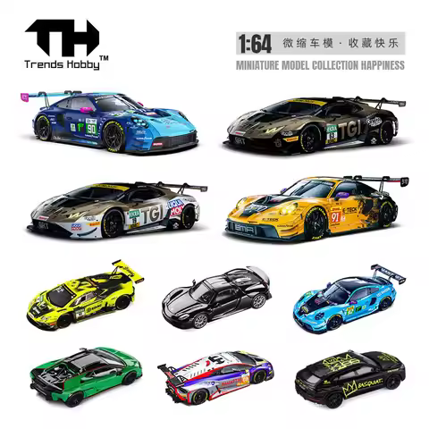 TH 1/64 Porsche 911 GT3 R LeMans 24H 2025 Lamborghini Huracan GT3 EVO2 DTM Car Alloy Diecast Metal M
