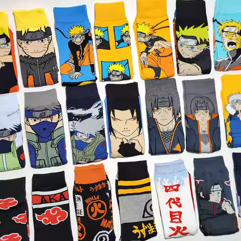 37 Style Men Cartoon Socks Anime Character Jiraiya Gaara Uchiha Itachi Akatsuki Cosplay Crew Socks