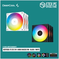 DeepCool FC120 3 In 1 ARGB Chassis Fan - Black / White # R-FC120-BKAMN3-G-1 / R-FC120-WHAMN3-G-1