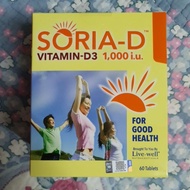 Live-Well Soria-D Vitamin-D3 1000iu 60 Tablets (Expiry Date:01/2024)