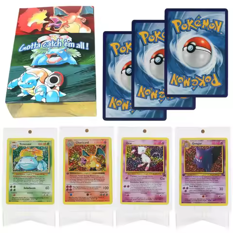 151Pcs/Box 1996 first generation Pokémon card rare Charizard Pikachu Mewtwo Blastoise Collecting car