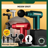 [Free 4 Head] Ready Stock 6 Speed Massage Fascial Gun Mini Mesin Urut Electrik Urut Kaki Sakit Urut 