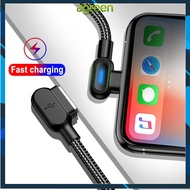 Agreen 90 Degree with Led Light Fast Charging Android Micro USB Cable Type C USB Charger Cable For i