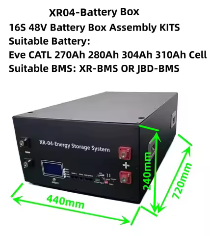 51.2/48VXR04-Battery box assembly DIY System For EVE CATL 270 280 304 310 320AH CELL with JBD Smart 