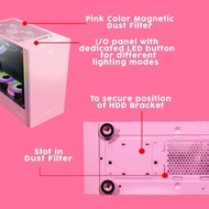 Casing Pc Armaggeddon Ruby B-V Casing Pc Gaming Atx | Pink Pc Casing