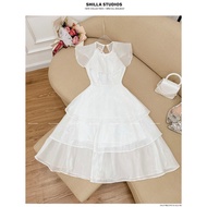 High-class design dress with luxurious open-back ruffled sleeves [Real photo] The Shilla-CM.U17BEZ.57C7.O1.Ml2.V90 - White