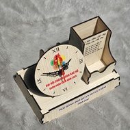 Wooden Desk Clock Printed on Demand - Delegate Gift - Gift for Colleges of Students