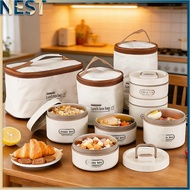 Bekas Bento Makanan Bertebat Bulat Kotak Penyimpanan Makanan 304 Keluli Tahan Karat Lunch Box 不锈钢饭盒