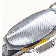 Compact Heat-Proof Motorcycle Saddle Cover, Easy to Fold and Store in the Trunk of 32*58 cm, Silver-