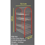 (Ready Stock)5/4 Tier Dish Rack/Metal Rak pinggan &amp;mangkuk/Rak piring/jimat/Rak dapur/Kitchen Rack