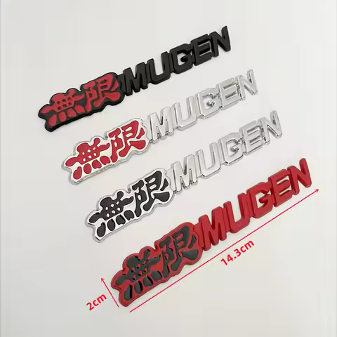3D Metal Logo Mugen Letters Car Front Grill Emblem For Honda Accord 7 Civic CRV HRV Odyssey City CRZ