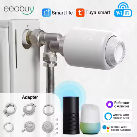 Tuya Smart Wifi Thermostatic Valve Radiator Head Smart TRV Wifi Radiator Valve Temperature Controlle