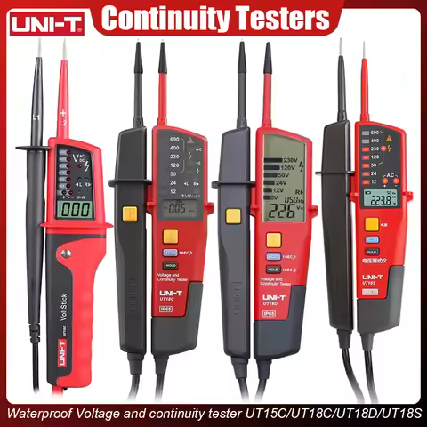UNI-T Voltage Testers UT18C UT18D UT15C Phase Sequence Continuity Voltage Detector LCD Display Auto