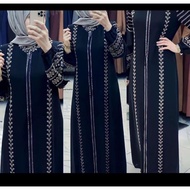 Abaya Gamis Dress Pesta Remaja Dewasa Anak Hadrah Hitam Bordir Busui