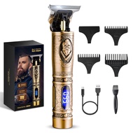 Electric Hair Clippers  LCD Digital Display Hair Clipper Men Cordless Hair Cutting Machine Shaving Head Pushing White Hair Clippers Vintage Oil Head Sculpting