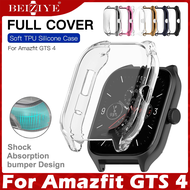 เคสกันรอยหน้าปัดนาฬิกา For Amazfit GTS 4 Protector เคส นาฬิกา สมาร์ทวอทช์ Screen คลุมทั้งหน้าจอ For Amazfit Accessories GTS4 เคสกันรอยหน้าปัดนาฬิกา Bumper TPU Cover Protection Full Cover Protective Frame Shell Full Edge