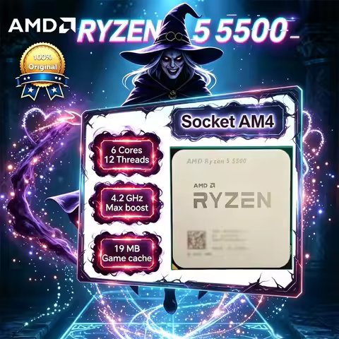 AMD Ryzen 5 5500 R5 5500 Zen3 7nm 6C12T 3.6-4.2GHz 16MB L3 Unlock CPU DDR4 Socket AM4 Loose Chip No 