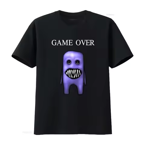 Game Over Fuwatti Aooni T Shirt for Soft Cotton vintage Washed streetwear Stylish homme Casual Sligh