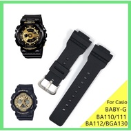 Rubber Watch Band Strap Fit For Casio Baby-G Ba110 BA111 BA112 Bga130 Replacement Black Watchbands A