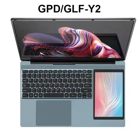 New Dual Screen Laptop 15.6 Inch IPS+7'' Touch Business Computer Gen Intel N100 Max 32G DDR4 M.2 2T