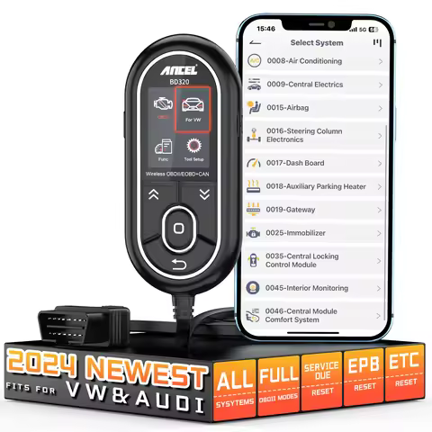 ANCEL BD320 Bluetooth OBD2 Scanner EPB Throttle Oil Reset for VW Audi Skoda Seat Code Reader AIl Sys