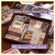 CW Journal Retro Literary Series Vintage Journal Starter Kit Set 155 items Handbook Simple Style Gif