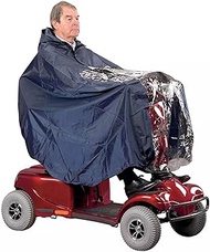 Waterproof Wheelchair Poncho Cover, Lightweight Rain Poncho Cape Shield Universal Windproof Full Body Wheelchair Hooded Poncho Cover Scooter Raincoat